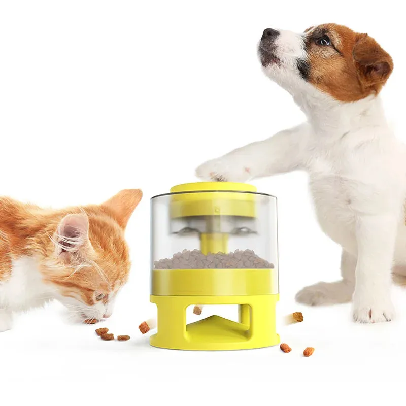 Dog Interactive Toys Automatic Catapult Food Dispenser Slow Feeder Press Food Leaker