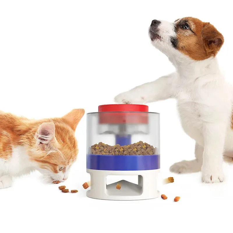 Dog Interactive Toys Automatic Catapult Food Dispenser Slow Feeder Press Food Leaker