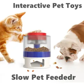 Dog Interactive Toys Automatic Catapult Food Dispenser Slow Feeder Press Food Leaker