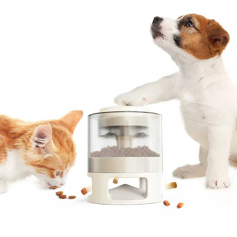 Dog Interactive Toys Automatic Catapult Food Dispenser Slow Feeder Press Food Leaker