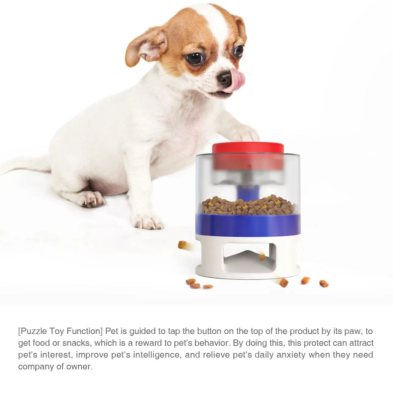 Dog Interactive Toys Automatic Catapult Food Dispenser Slow Feeder Press Food Leaker