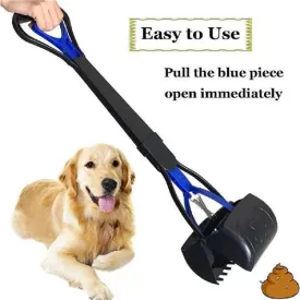 Dog Pooper Scooper Long Handle Jaw Clamp Heavy Duty Puppy Cat Waste Picker Pet Cleaning Shovel Tools