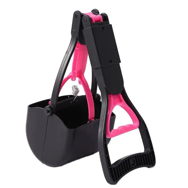 Dog Pooper Scooper Long Handle Jaw Clamp Heavy Duty Puppy Cat Waste Picker Pet Cleaning Shovel Tools