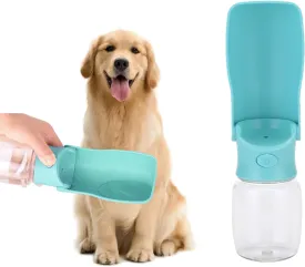 Dog Water Bottle, Portable Pet Water Bottle Collapsible Water Dispenser, Leak-Proof Design with Food Storage, Lightweight for Outdoors