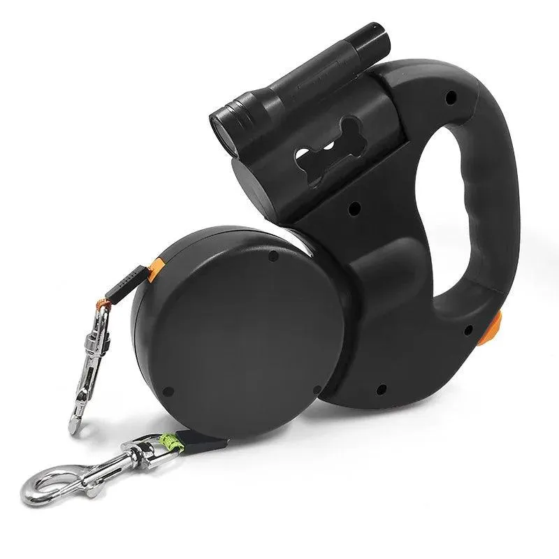 Double dog Leash Light retractable roulette double end leash Portable rotating pet leash for 2 dogs walking pet supplies