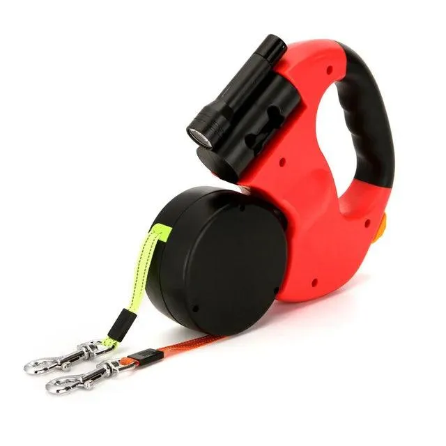Double dog Leash Light retractable roulette double end leash Portable rotating pet leash for 2 dogs walking pet supplies