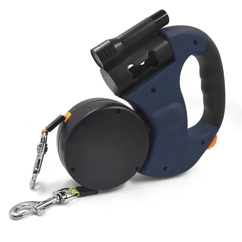Double dog Leash Light retractable roulette double end leash Portable rotating pet leash for 2 dogs walking pet supplies