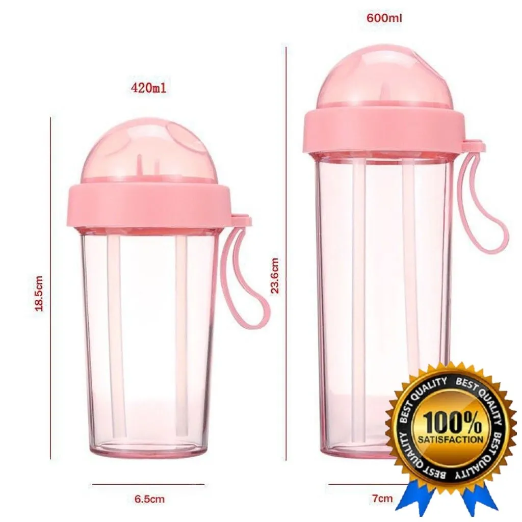 Double Sippy Twin Drink Cup Creative Water Bottle