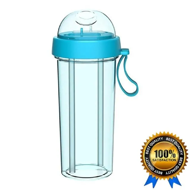 Double Sippy Twin Drink Cup Creative Water Bottle