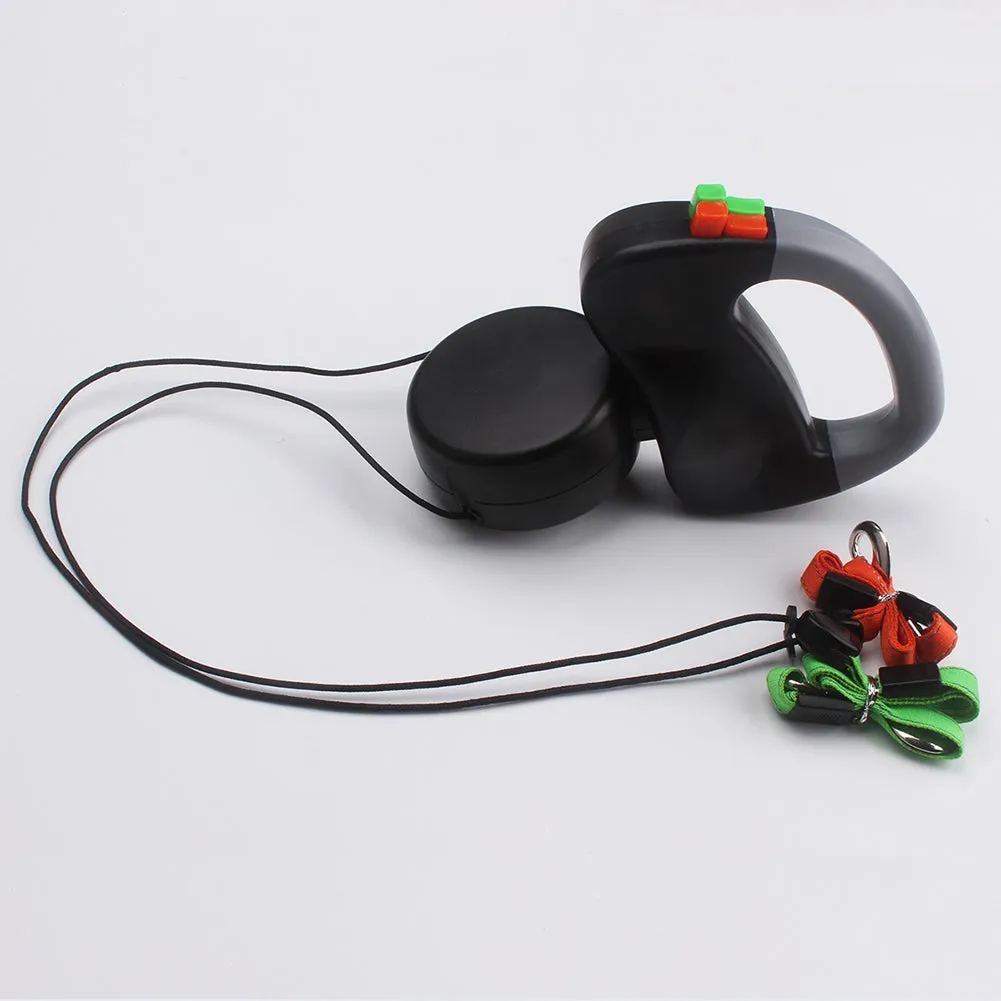 Dual Traction Ropes in One Design Auto Telescopic Puppy Dog Pet Walking Leash