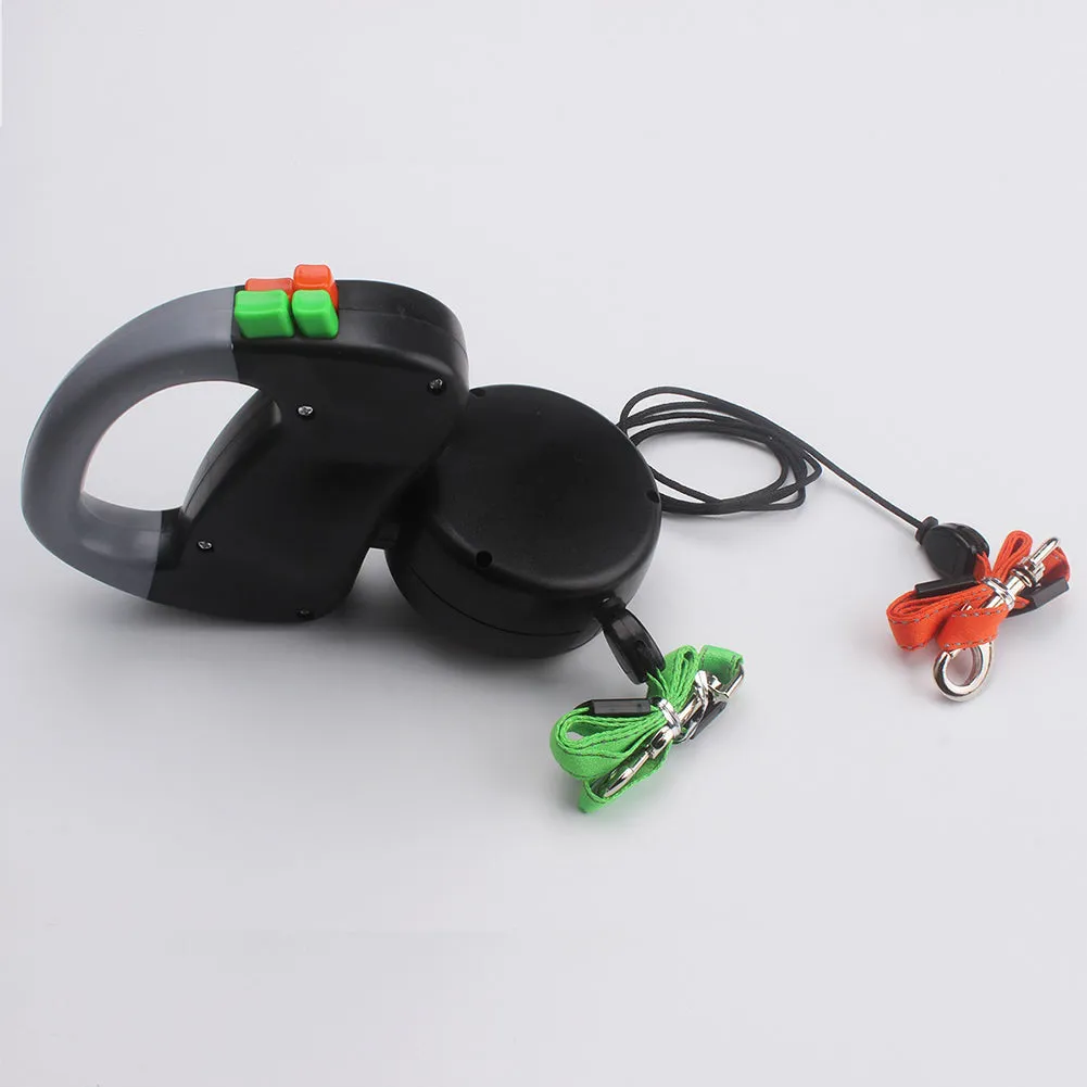 Dual Traction Ropes in One Design Auto Telescopic Puppy Dog Pet Walking Leash