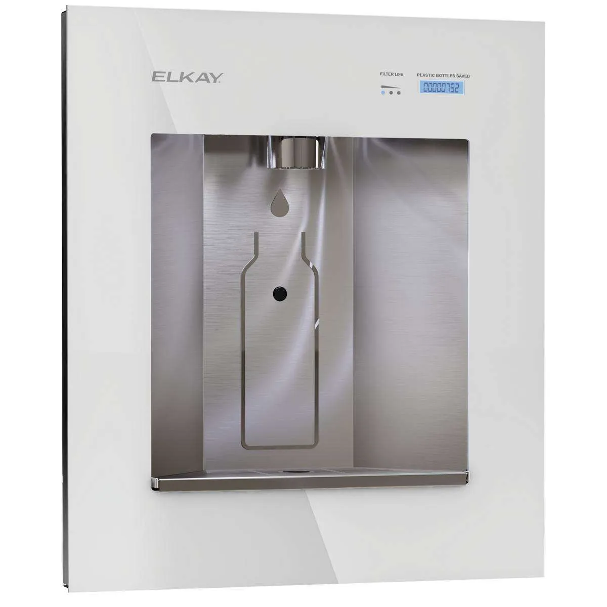 Elkay ezH2O Liv Built-in Filtered Refrigerated Water Dispenser, Remote Chiller, Aspen White LBWD06WHK