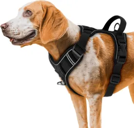 ETACCU Dog Harness for Large DogsNo Pull Dog Harness with Handle, Front Clip Reflective No-Choke Adjustable Dog Chest Harness with 2 Leash Clips 2 Buckles, Dog Vest Harness, L