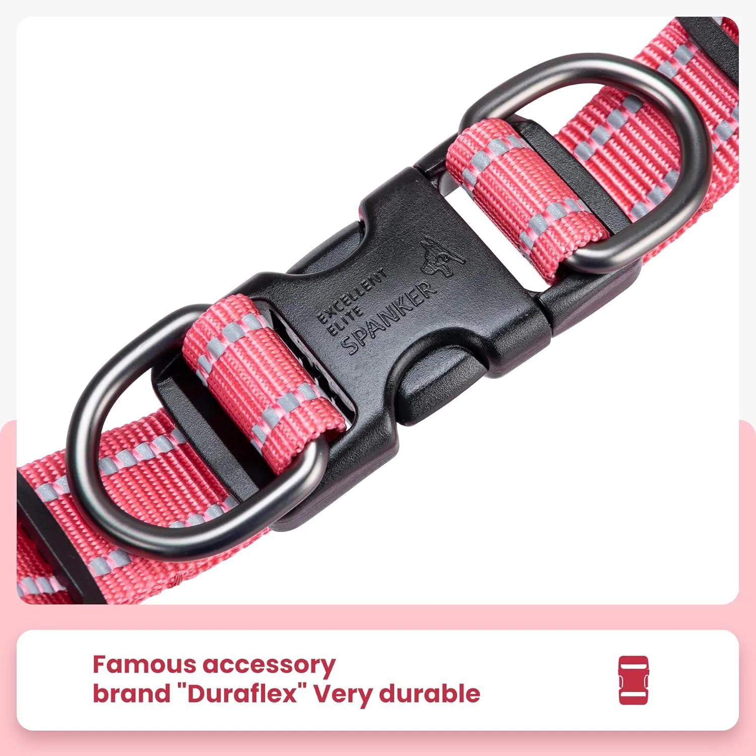 EXCELLENT ELITE SPANKER No Pull Dog Harness Step-in Adjustable Reflective Vest Soft Padded Easy Pet Chest Strap with Leash Clips for Small Medium Large Dogs Walking Training(Pink-L)