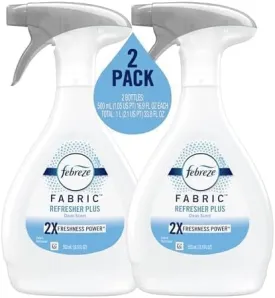 Febreze Fabric Spray, Odor Fighter for Strong Odor, Refresher Spray PLUS with Clean Scent, 16.9 oz (2 pack)