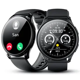 Fpogbef Smart Sport Watch for Android and IOS Phones, 1.3'' IP68 Waterproof Full Touch Fitness Activity Tracker Smart Watch with DIY Watch Face,Heart Rate,Pedometer Sleep Monitor for Men Women, Black