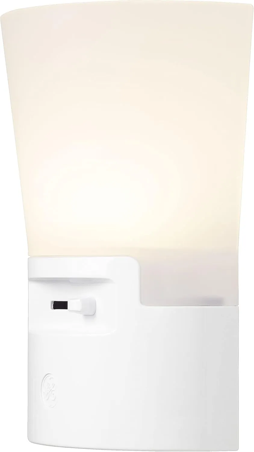 GE Ultrabrite Dimmable Sconce LED Night Light GEPlug-In, Energy Efficient, Dusk-to-Dawn Sensor, Adjustable Brightness, Ideal for Bedroom, Bathroom, Hallway, Nursery, White, 45123, 1 Pack,