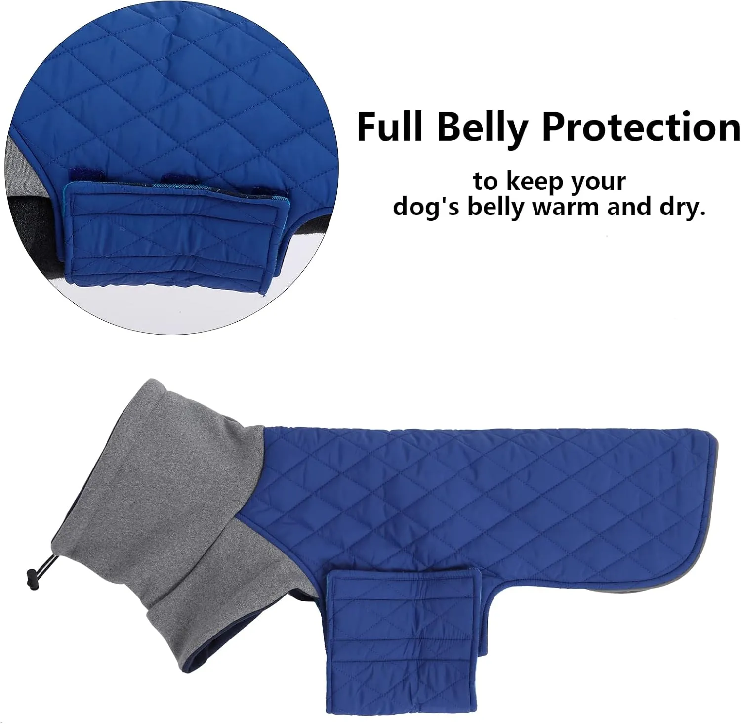Geyecete Dachshund Coat,Dachshund Winter Coat,Warm Waterproof Windproof, High Neckine String Holes Miniature Dachshund Jacket for Small Dog-Blue-M