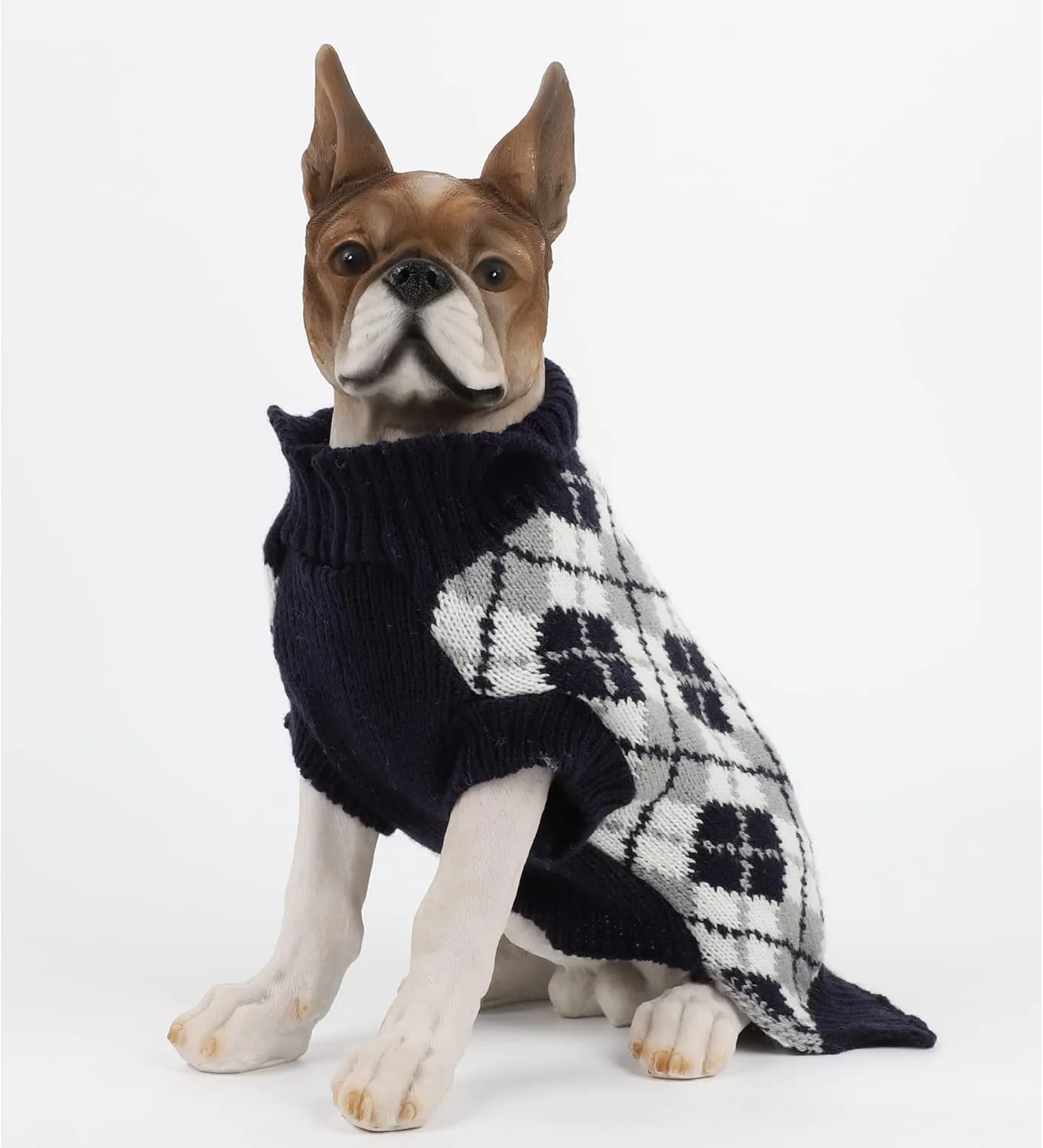 HAPEE Pet Clothes The Diamond Plaid Cat Dog Sweater,Dog Accessories,Dog Apparel,Pet Sweatshirt (Small, A01-Navy)
