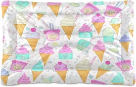Ice Cream Cones Outdoor Dog Bed for Small Dogs Washable Waterproof Travel Pet Bed Mat Portable Cat Bed with Non-Slip Bottom for Indoor and Sleeping 18 x 24 Inch