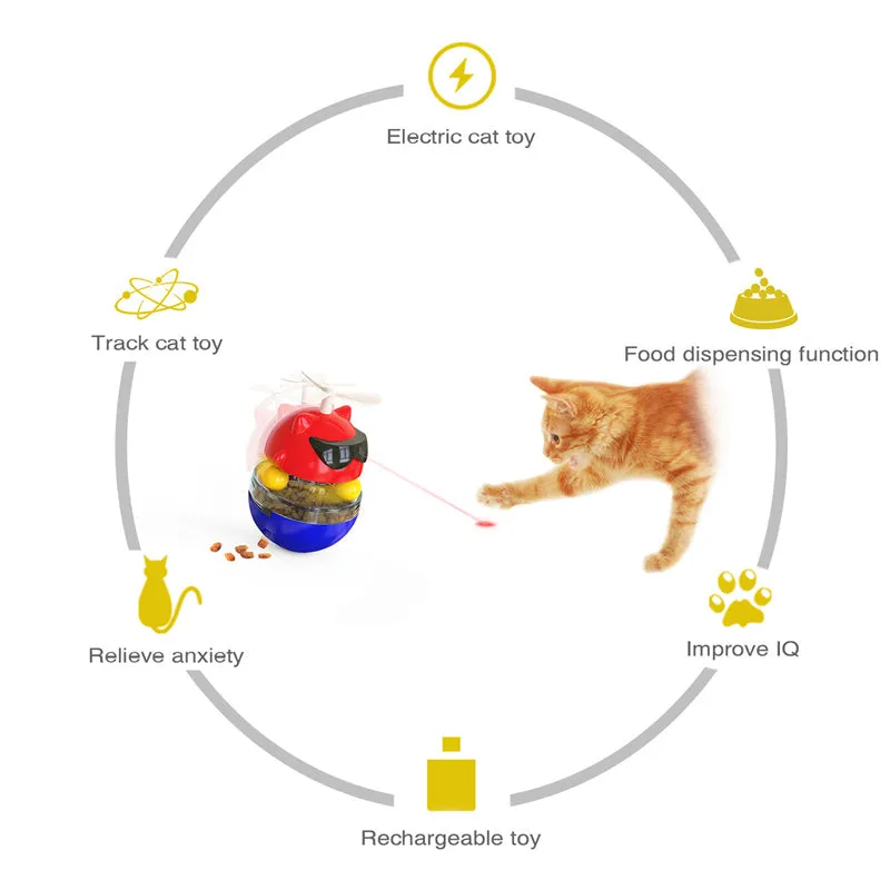Infrared Electric Cat Teasing Carousel Ball Automatic Interactive Infrared Cat Food Dispenser