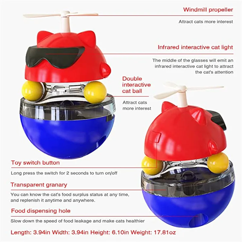 Infrared Electric Cat Teasing Carousel Ball Automatic Interactive Infrared Cat Food Dispenser