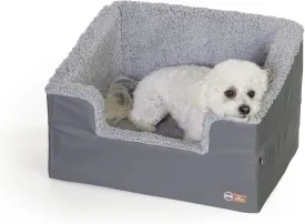 K&H Pet Products Rectangle Bucket Booster Pet Seat - Dog Booster Seat Car Seat for Dogs & Cats Collapsible Rectangle Gray/Gray Large