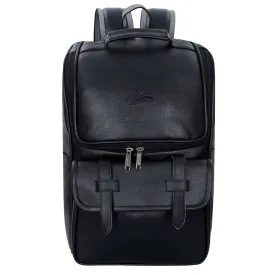 Leather World 14 inch Black Pu Leather Laptop College Casual Backpack Women (BP3081)