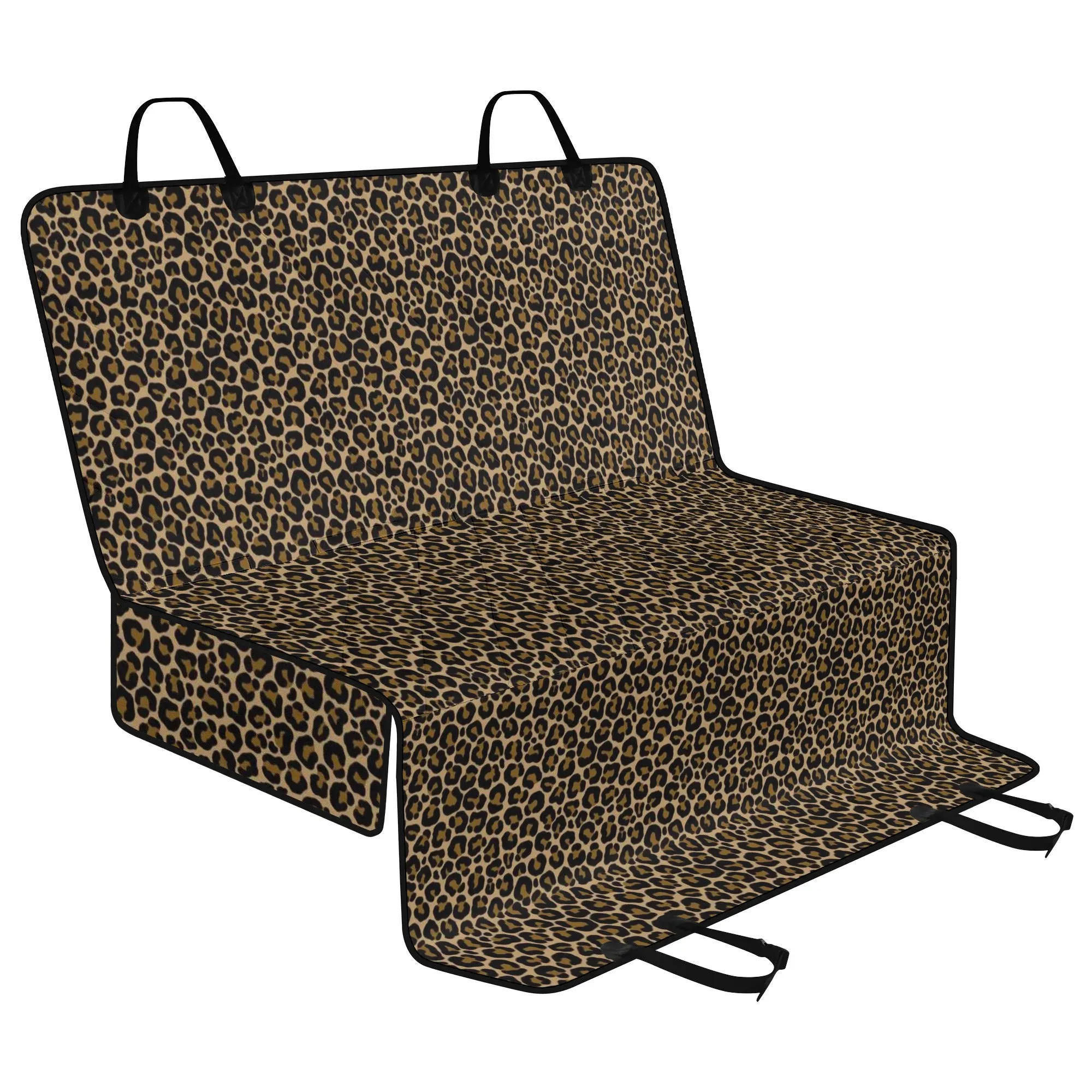 Leopard Dog Back Seat Cover, Animal Print Cheetah Cat Protector Pets Waterproof Washable Vehicle Blanket SUV Auto Truck Accessory