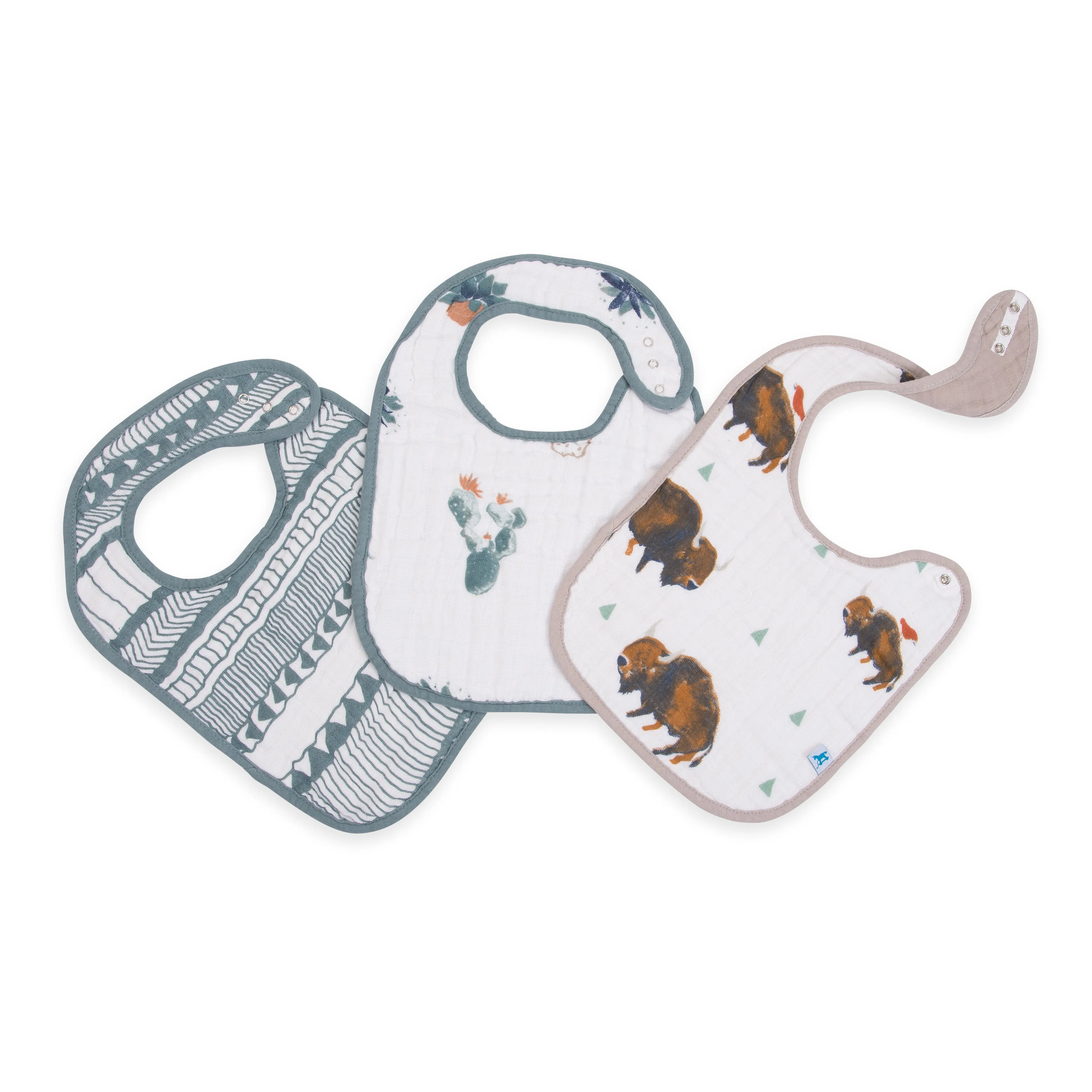 Little Unicorn Cotton Muslin Classic Bib 3 Pack / Bison