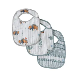Little Unicorn Cotton Muslin Classic Bib 3 Pack / Bison
