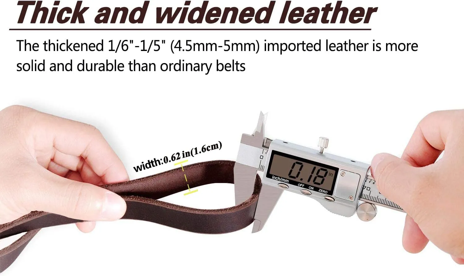 LWBMG Double Handle Leather Dog Leash 6 Foot - Heavy Duty Dog Leash with Traffic Handle - Braided Leather Lead for Small Medium Large Dogs