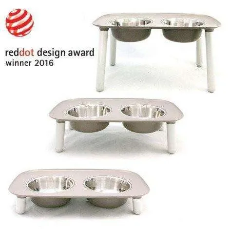 Messy Mutts Elevated Double Feeder Stainless Steel Bowls