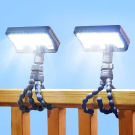Motion Sensor Outdoor Lights with Flexible Octopus Tripod - 600LM Solar Sercurity Lights Waterproof, Dual Charging Solar Ourdoor Light for Camping,Fence, Patio (2)