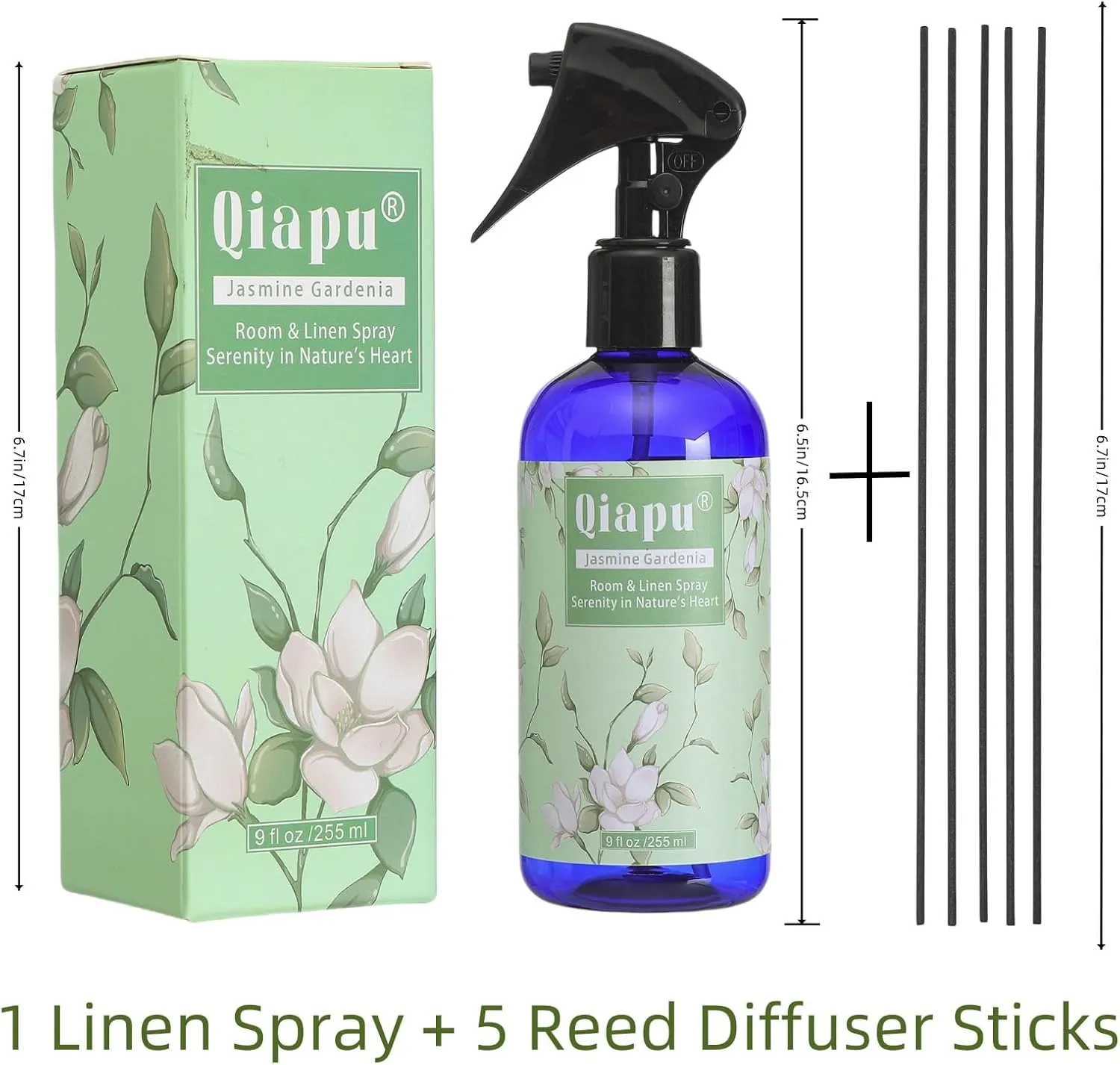 Natural Bedroom Linen Spray | Gardenia & Jasmine Scented Room Mist with Plant Extracts for Sheets, Pillows & Curtains  9oz