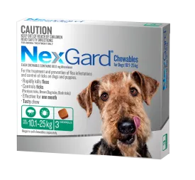 NexGard Chewables Dog - 10.1-25kg (3pk)