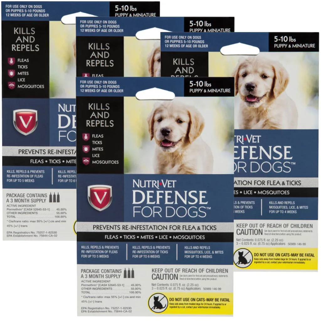 Nutri-Vet Flea & Tick Defense for Puppy & Miniature Dogs 5-10 lbs