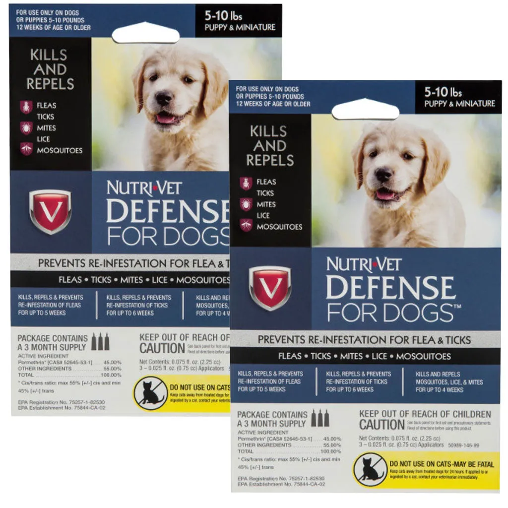 Nutri-Vet Flea & Tick Defense for Puppy & Miniature Dogs 5-10 lbs