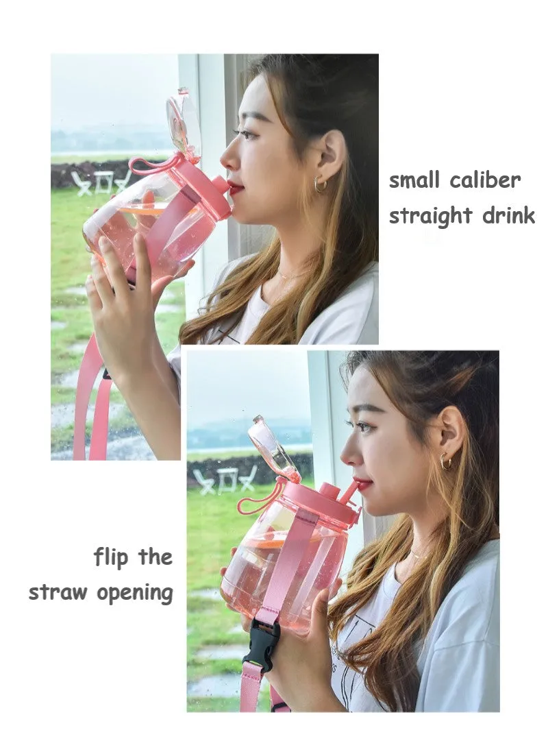 Outdoor Water Bottle With Straw 45oz (1300ml) Large Capacity