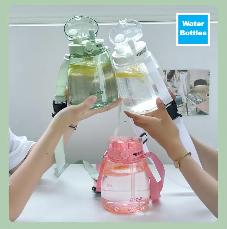 Outdoor Water Bottle With Straw 45oz (1300ml) Large Capacity