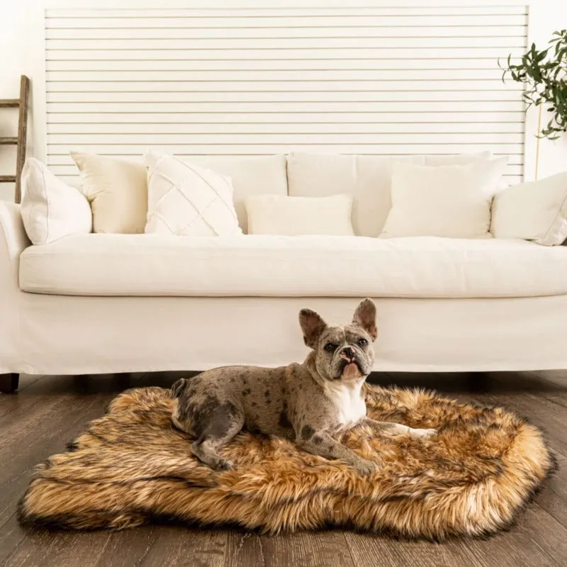 Paw Brands, PupRug™ Faux Fur Orthopedic Dog Bed, Curve Sable Tan