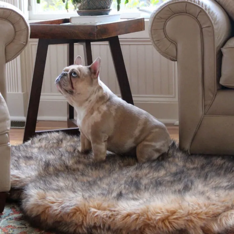 Paw Brands, PupRug™ Faux Fur Orthopedic Dog Bed, Curve Sable Tan
