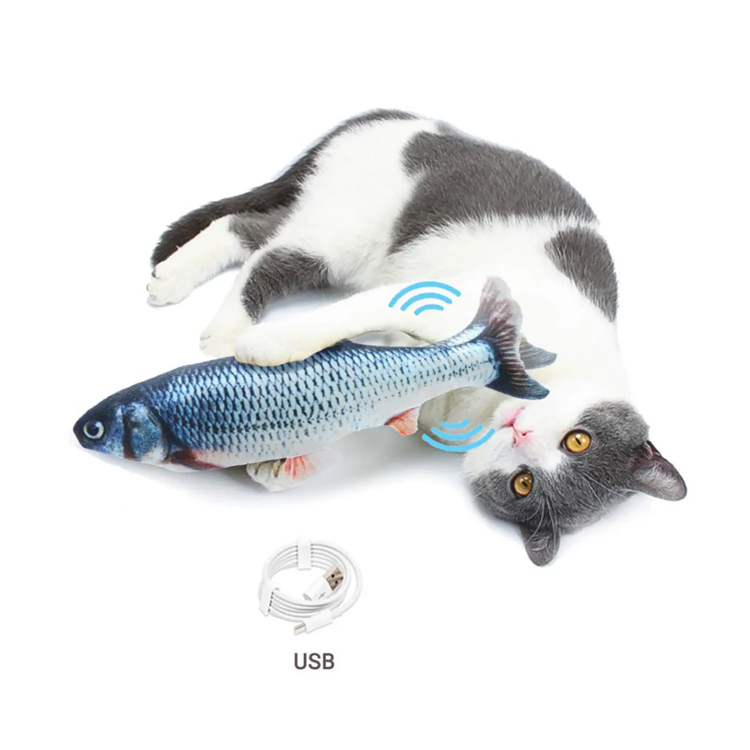 PawfectPals Interactive Touch Sensitive Fish Toy with Catnip (2 Pack)