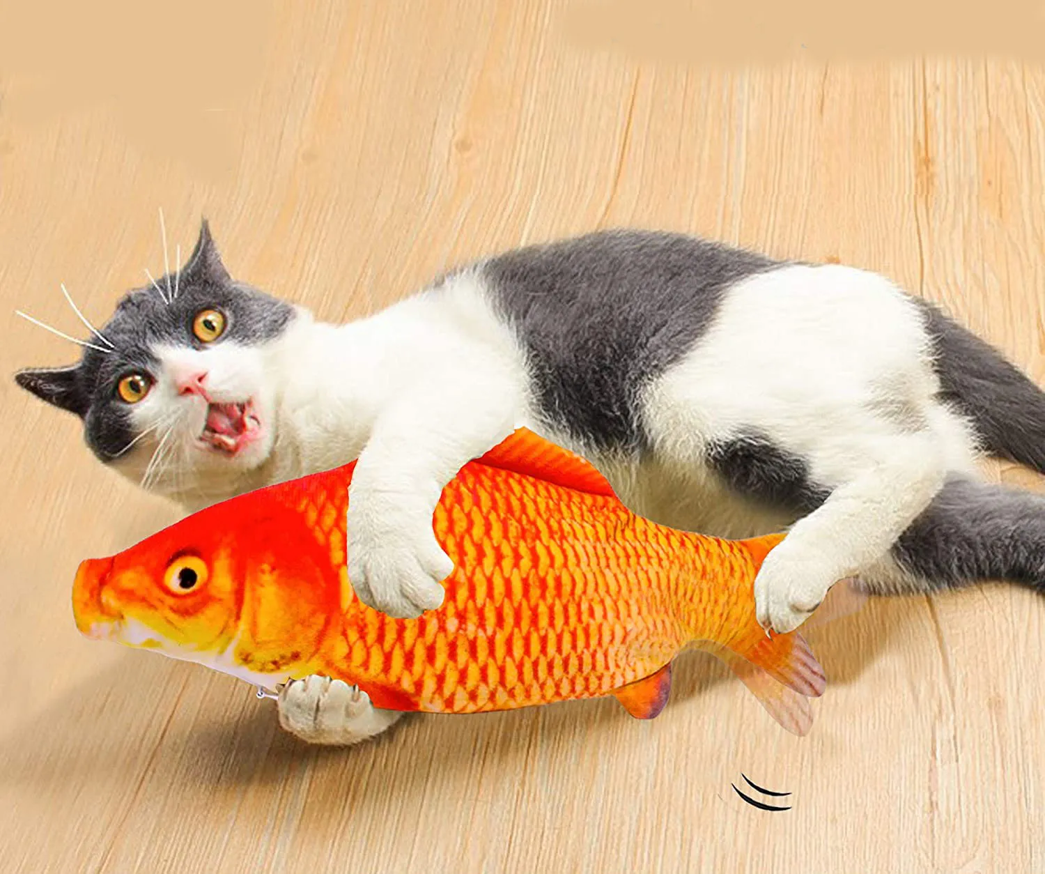 PawfectPals Interactive Touch Sensitive Fish Toy with Catnip (Goldfish)