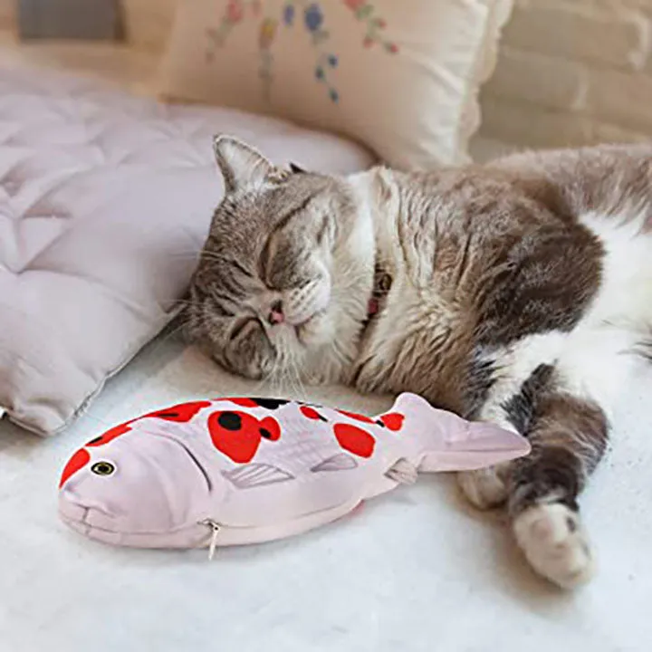 PawfectPals Interactive Touch Sensitive Fish Toy with Catnip (Koi)