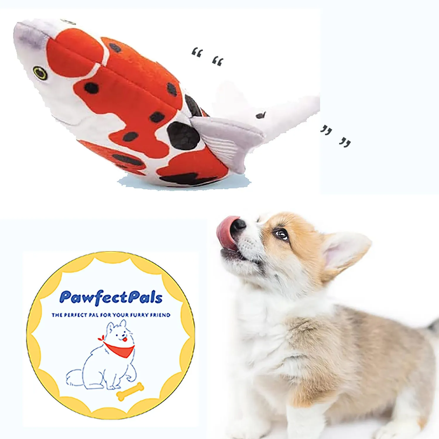 PawfectPals Interactive Touch Sensitive Fish Toy with Catnip (Koi)