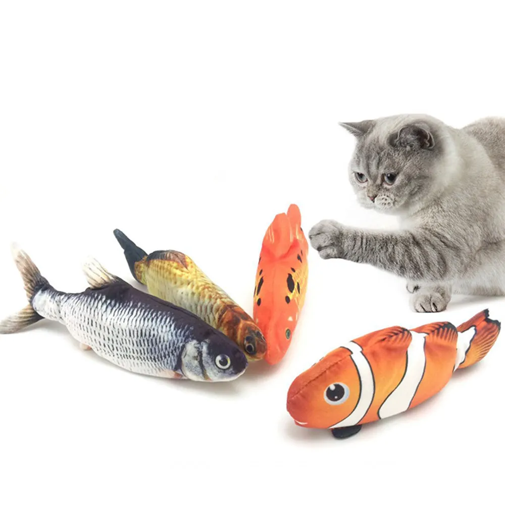 PawfectPals Interactive Touch Sensitive Fish Toy with Catnip (Orange)