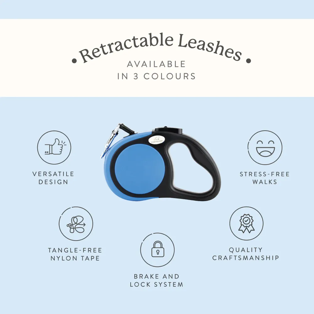 Pawpourri Retractable Leash for Dogs (Blue)