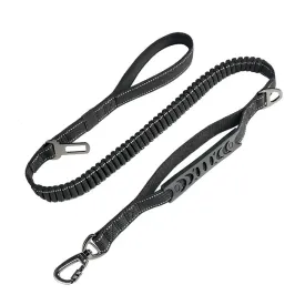 PAWS ASIA Factory Luxury Reflective Elastic Retractable Training Dog Leash With Pet Car Seat Belt Buckle