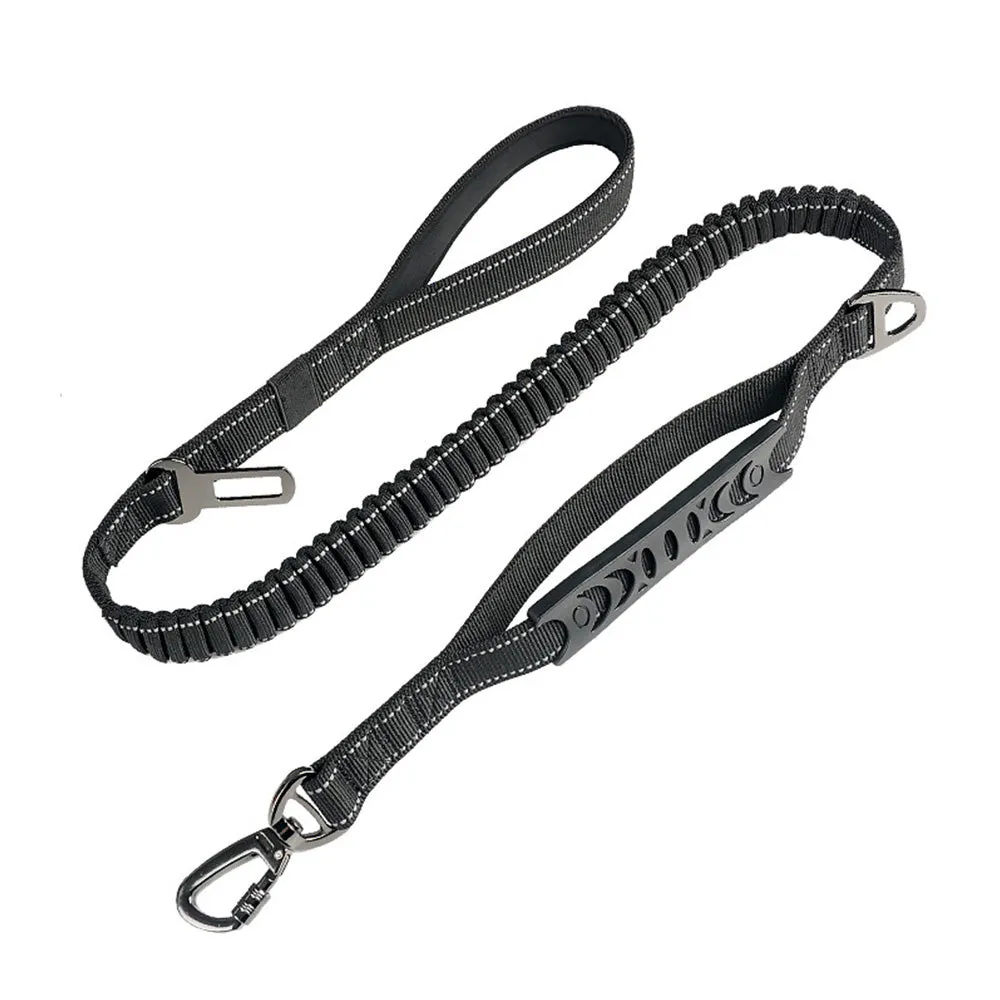 PAWS ASIA Factory Luxury Reflective Elastic Retractable Training Dog Leash With Pet Car Seat Belt Buckle